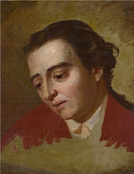 A study of the head of an officer for 'The Death of General Wolfe by George Romney