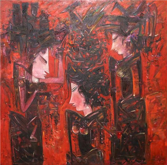 Three Women And Birds (Tiga Wanita Dan Burung