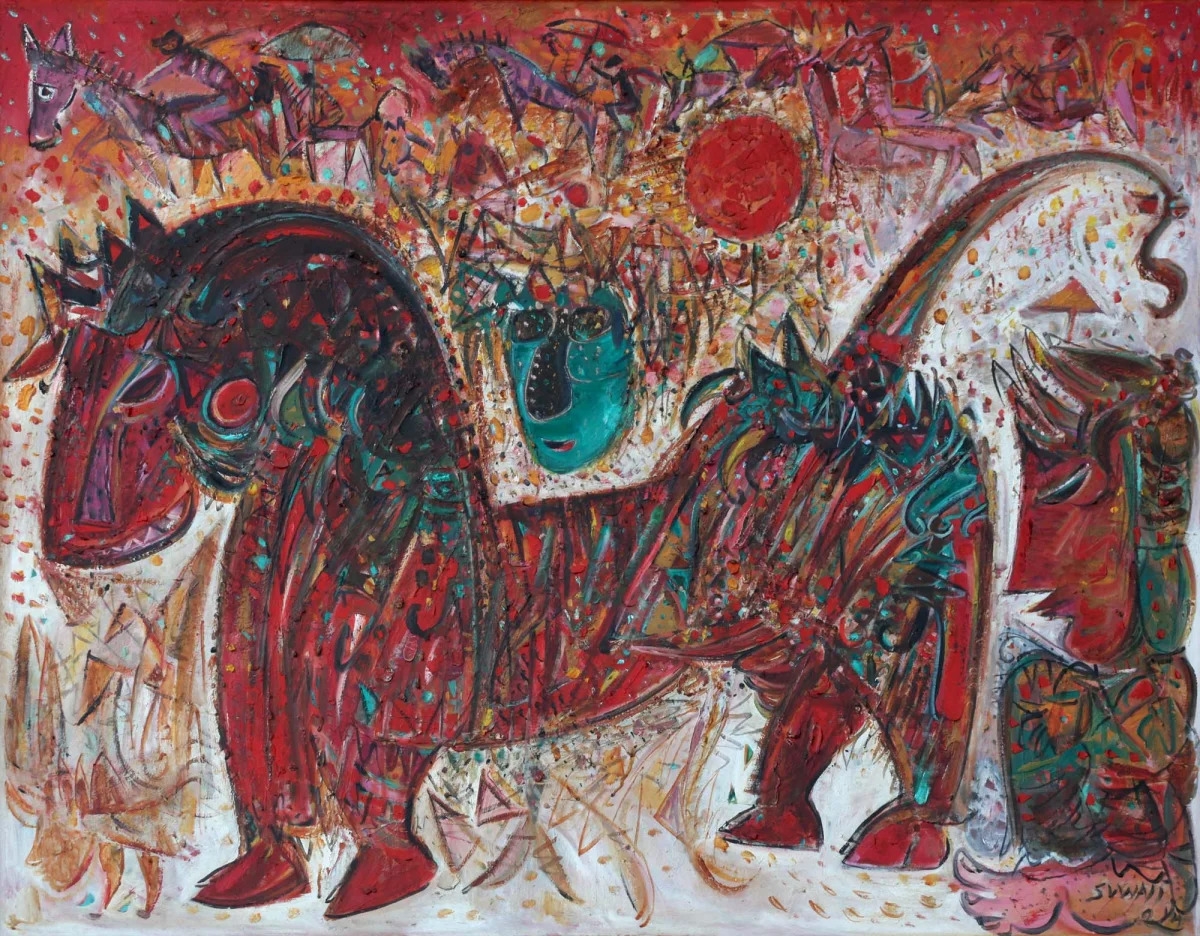Artwork by Suwaji, Champion Horse (Kuda Juara, Made of Oil On Canvas