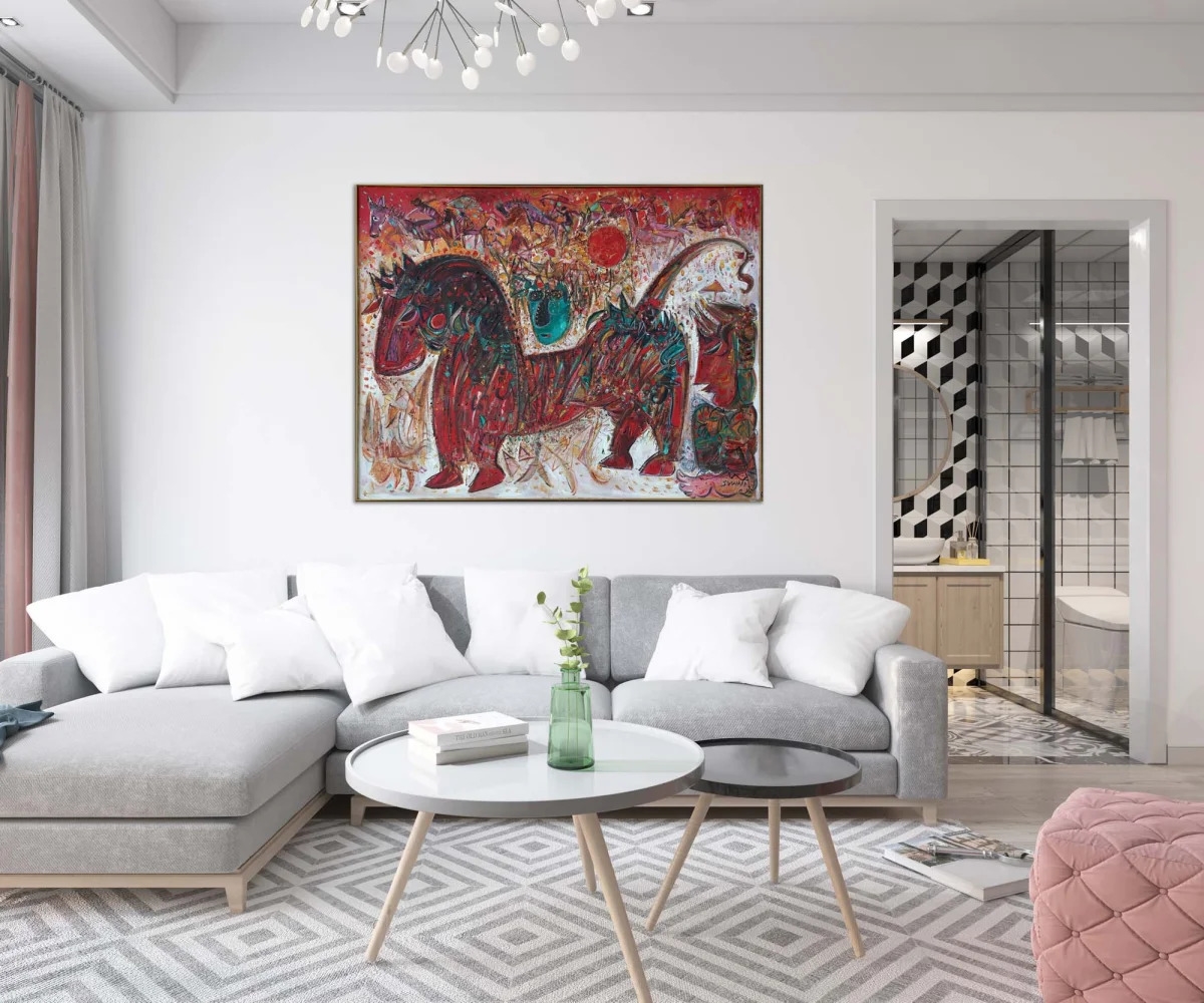 Artwork by Suwaji, Champion Horse (Kuda Juara, Made of Oil On Canvas