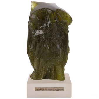 Chouette pate de verre sculpture - Jean Pierre Demarchi