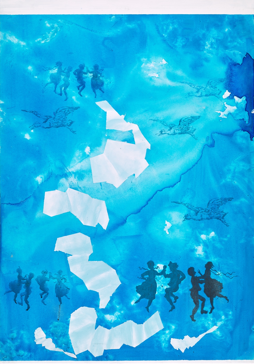 Artwork by Hans Peter Adamski, Des Zettels Traum - Der Tanz ins Glück, Made of acrylic on canvas