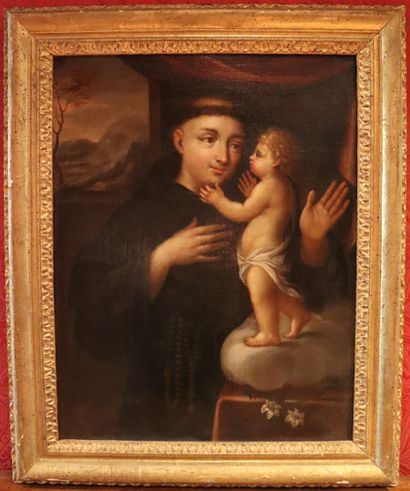 Saint Anthony and the Child Jesus by French School, 20th Century, early 18th century