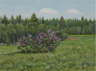 Сирень у опушки леса (Lilac at the edge of the forest) - Nina Vasilevna Skorubskaya