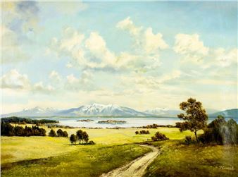 Countryside Mountain Landscape - P. Ewert