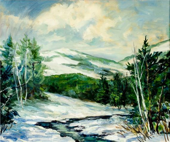 Landscape - White Mountains (titled on stretcher by Barbara B Hutchins van Stappen