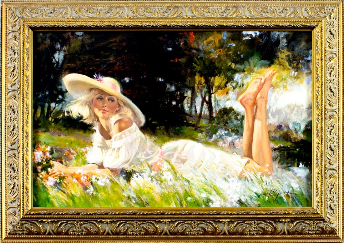 Howard Rogers | Woman Laying in the Grass | MutualArt