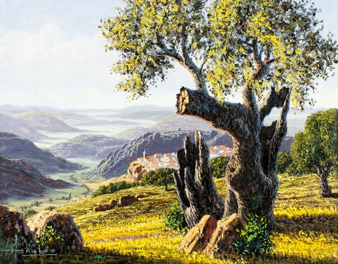 Artwork by S Arnaldo, Mountain Landscape, Made of oil on canvas