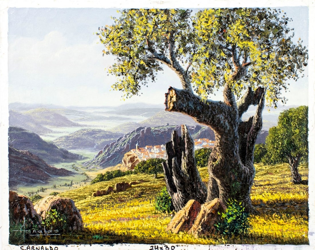 Artwork by S Arnaldo, Mountain Landscape, Made of oil on canvas