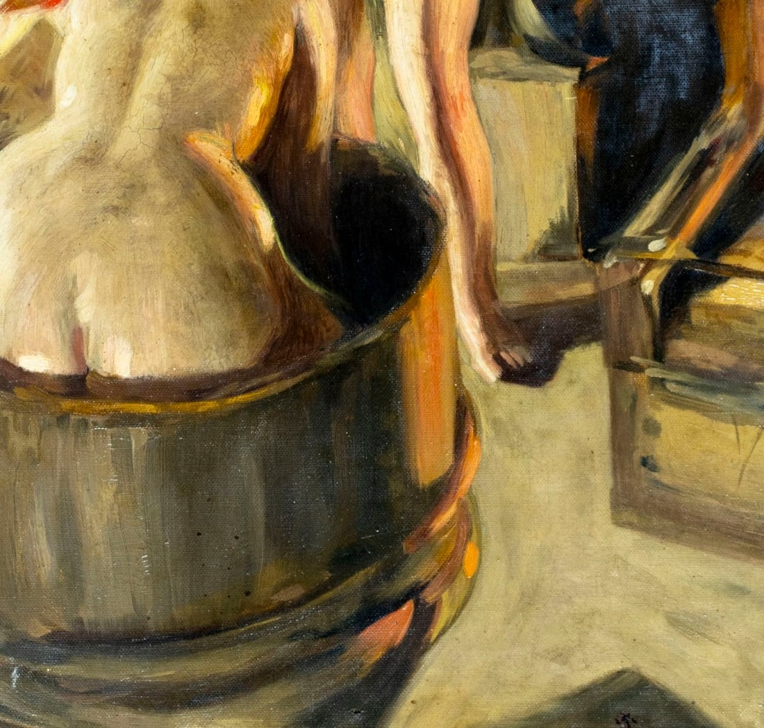 Artwork by Knut Sprengel, Bathing Nudes, Made of oil on canvas