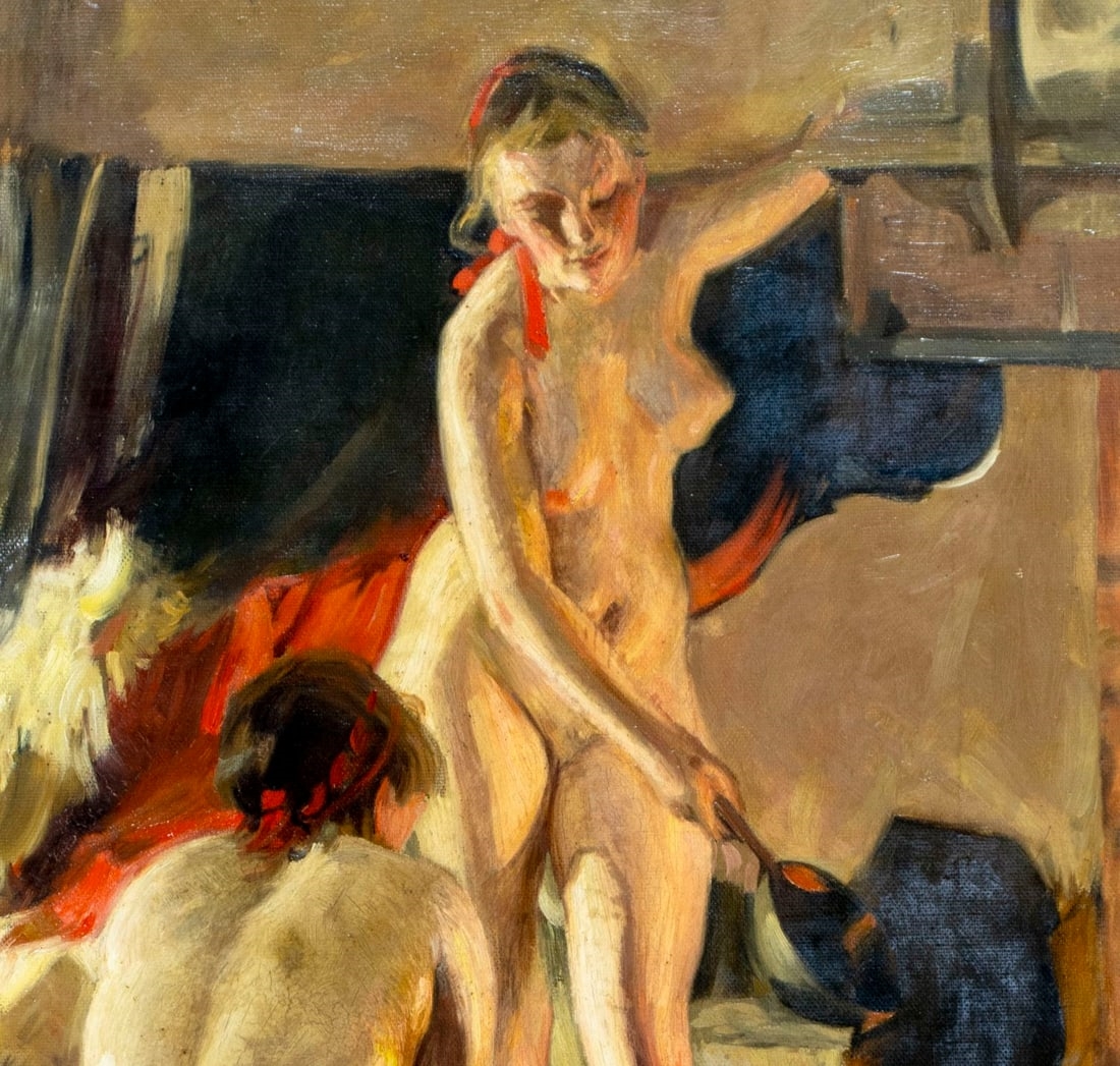 Artwork by Knut Sprengel, Bathing Nudes, Made of oil on canvas