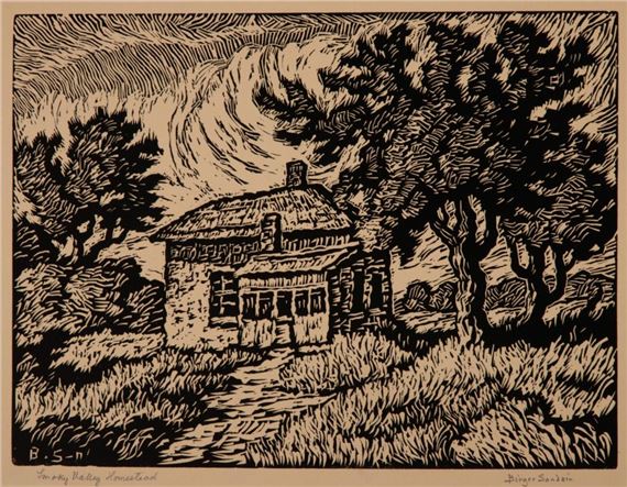 BIRGER SANDZEN (1871-1954) PENCIL SIGNED BLOCK PRINT by Birger Sandzén, 1929