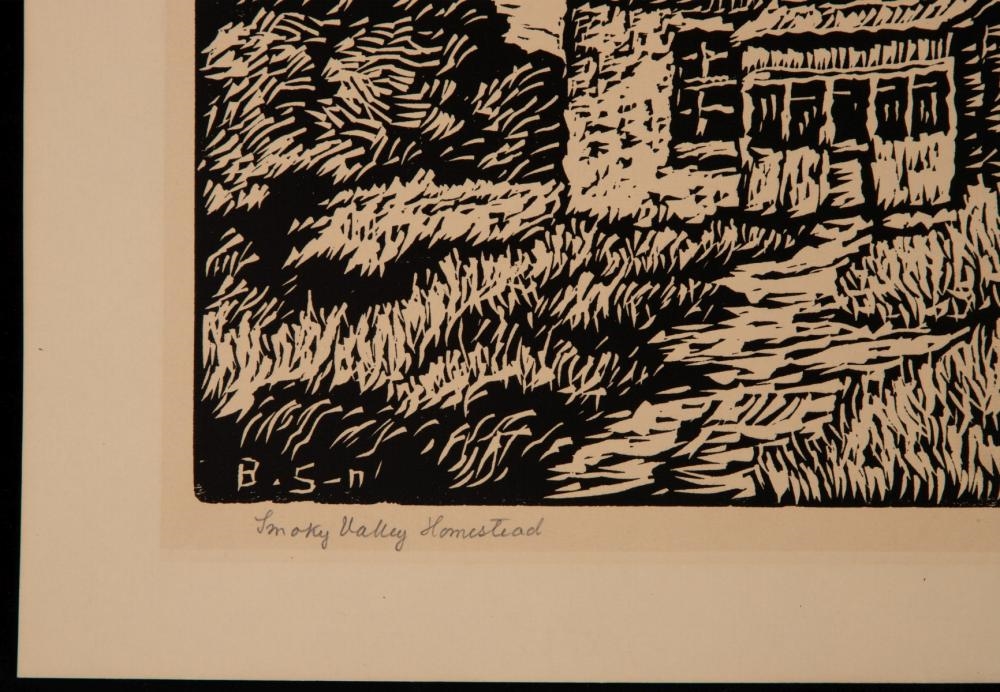 Artwork by Birger Sandzén, BIRGER SANDZEN (1871-1954) PENCIL SIGNED BLOCK PRINT, Made of linoleum cut