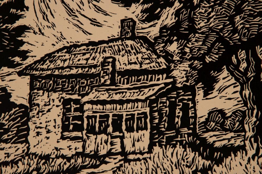 Artwork by Birger Sandzén, BIRGER SANDZEN (1871-1954) PENCIL SIGNED BLOCK PRINT, Made of linoleum cut