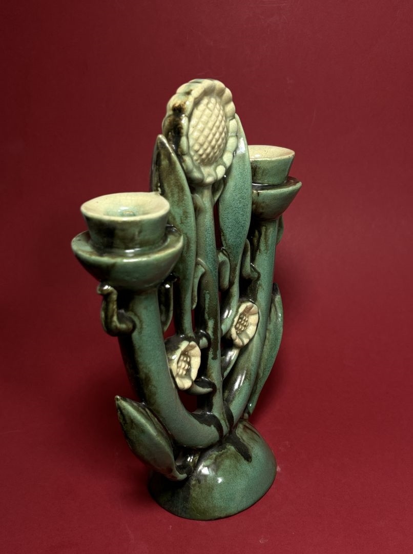 Artwork by Lajos Szadai, Gyertyatartó, Made of glazed ceramic