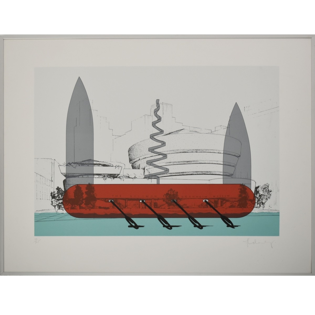 Claes Oldenburg | Knife Ship Superimposed on the Solomon R (Circa 1968 ...