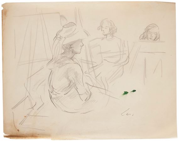 Model and students by Lotte Laserstein, 1940s