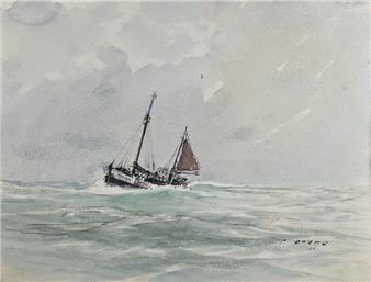 The trawler in rough weather - Pierre Brette