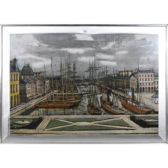 Bernard Buffet | Le Havre, Le Bassin du Commerce (#0714 (1972