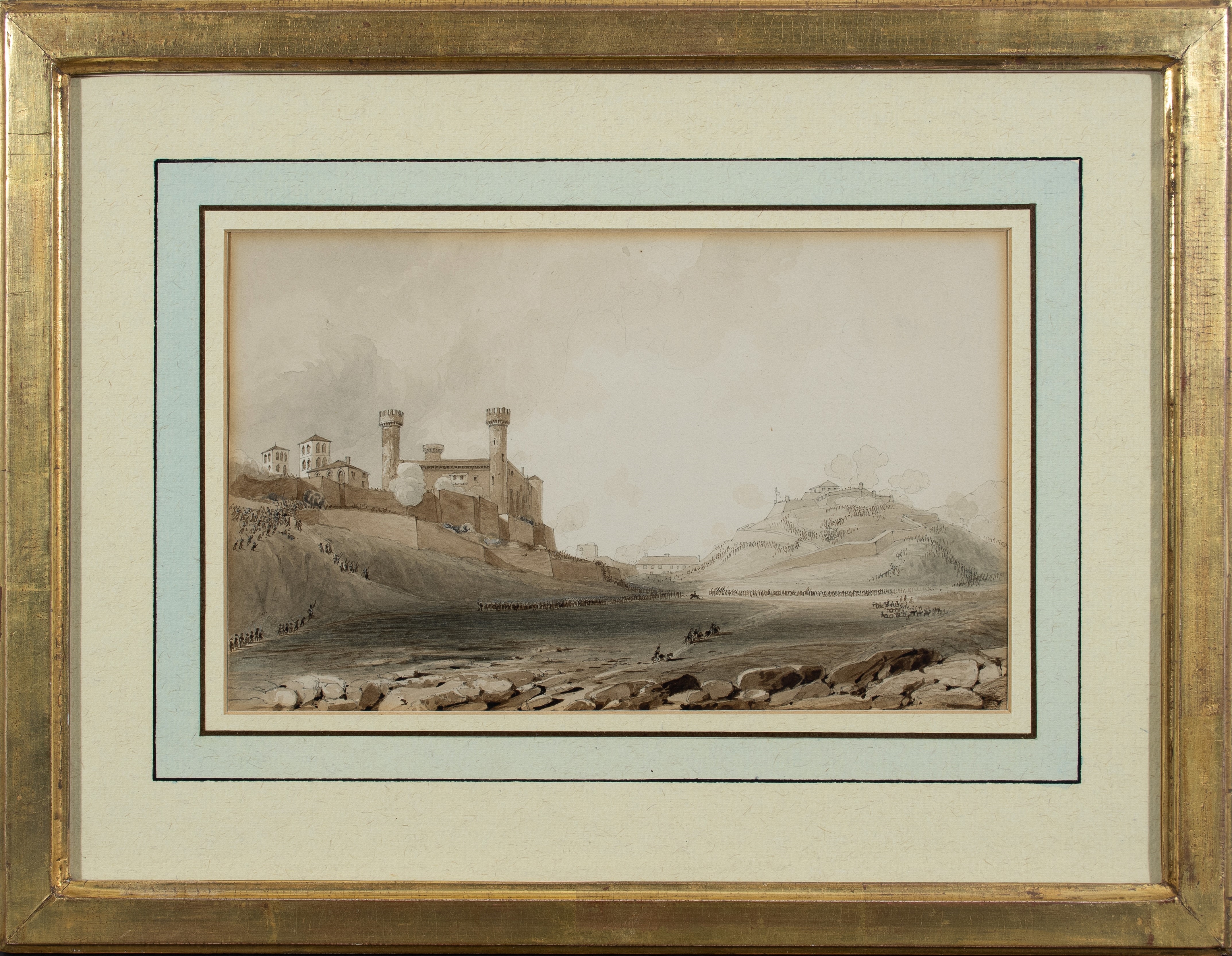 Artwork by Giuseppe Pietro Bagetti, The French army scales the city and citadel of Ivrea; The Battle of Dego; The Battle of Mondovi; The Battle of Cuneo, Made of Pencil and watercolour