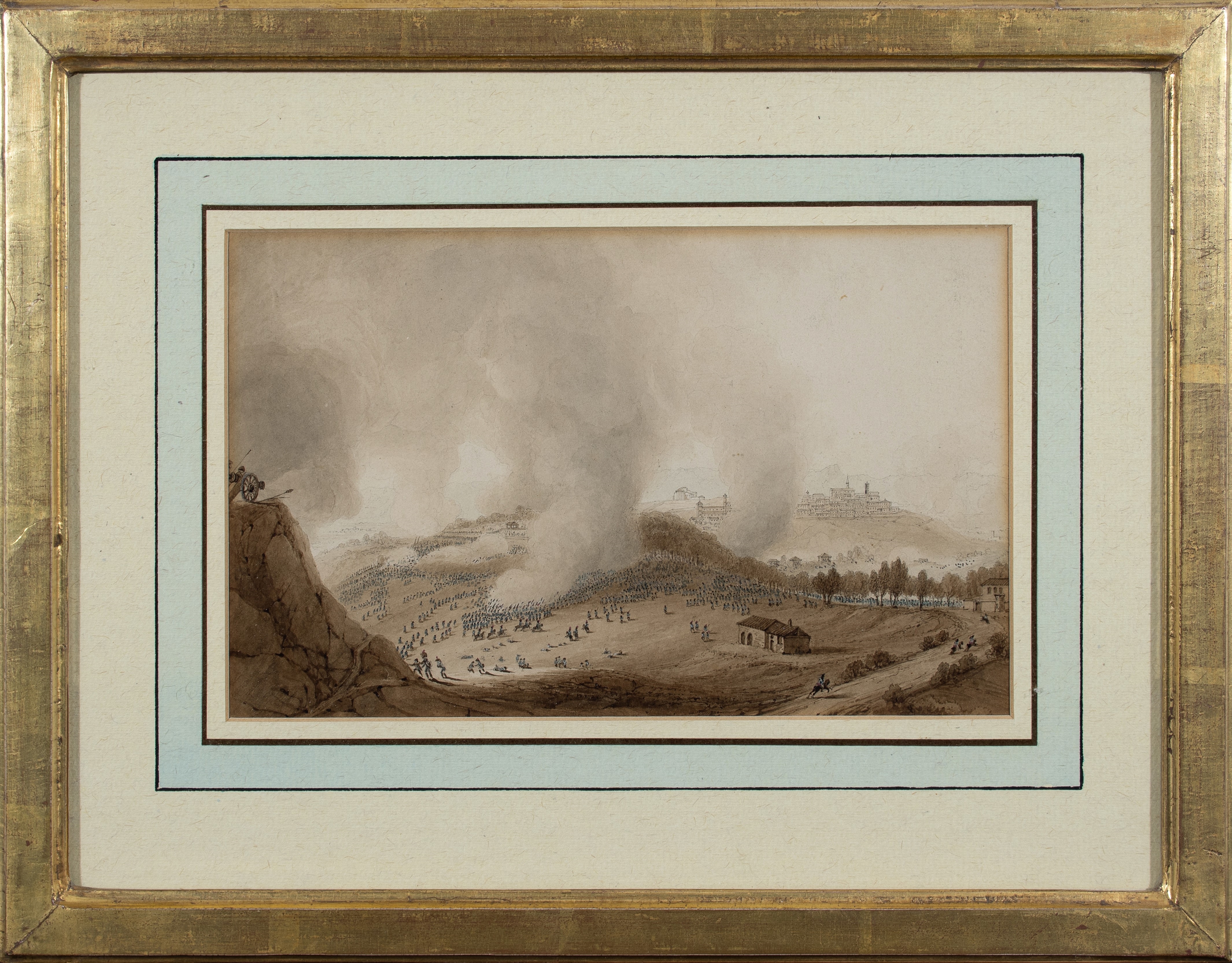 Artwork by Giuseppe Pietro Bagetti, The French army scales the city and citadel of Ivrea; The Battle of Dego; The Battle of Mondovi; The Battle of Cuneo, Made of Pencil and watercolour