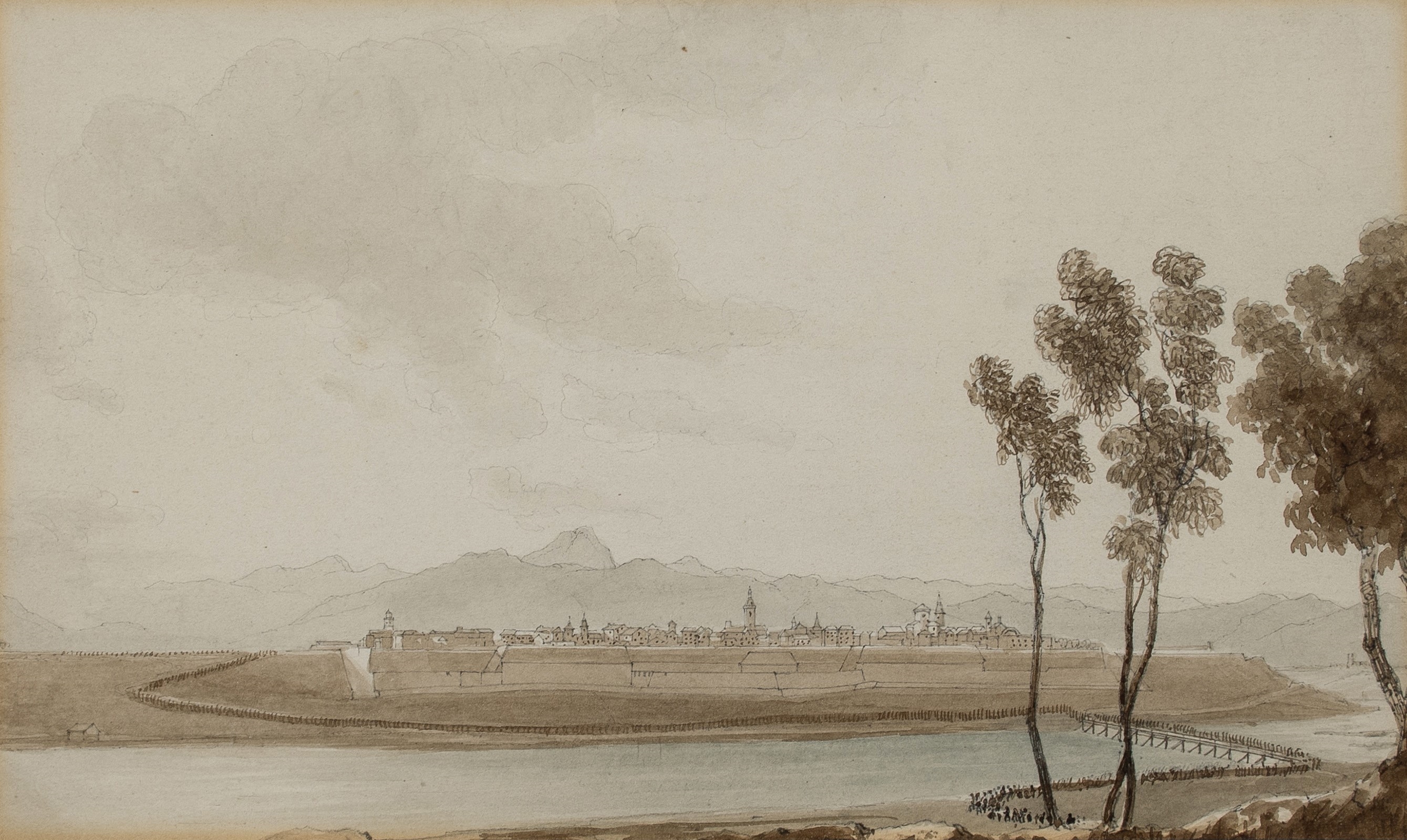 Artwork by Giuseppe Pietro Bagetti, The French army scales the city and citadel of Ivrea; The Battle of Dego; The Battle of Mondovi; The Battle of Cuneo, Made of Pencil and watercolour