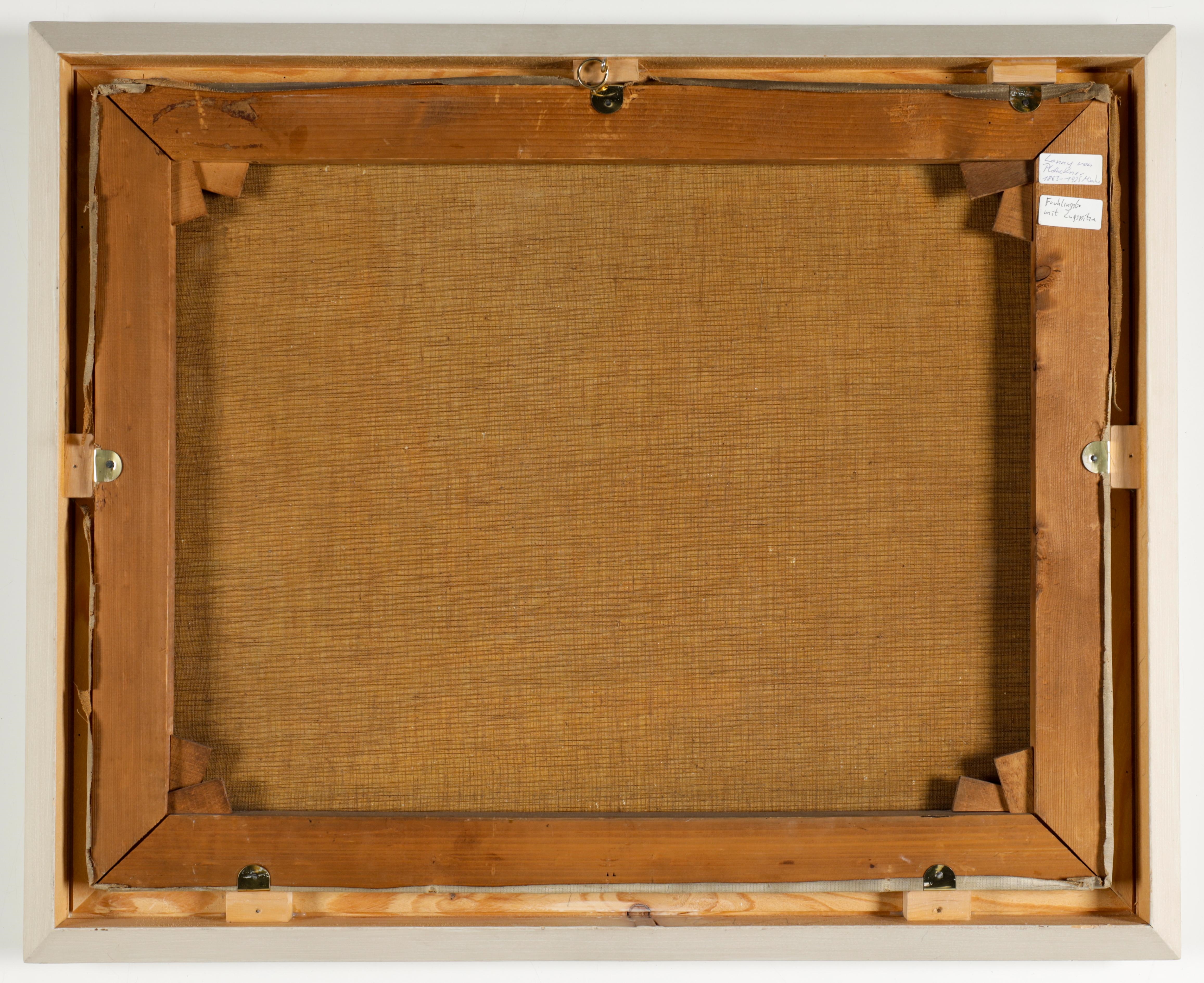 Artwork by Lonny von Plänckner, Winterliche Dorfstraße mit der Zugspitze, Made of oil on canvas