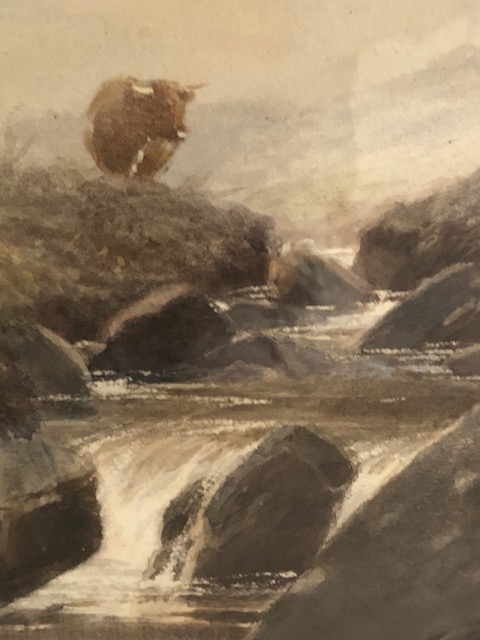 Thomas Rowden | water colour painting of cattle in a valley (1997 ...
