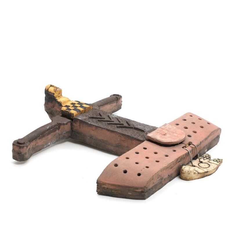 Artwork by Niels Helledie, Christ, Made of stoneware relief