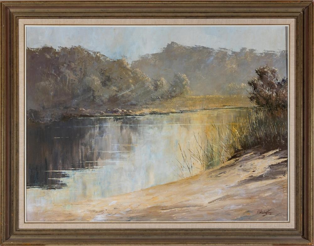 Artwork by Patrick Shirvington, River Scene, Made of oil on canvas