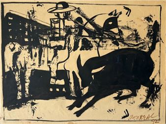 Andrès Monreal Ink on paper signed lower right - Andrés Monreal