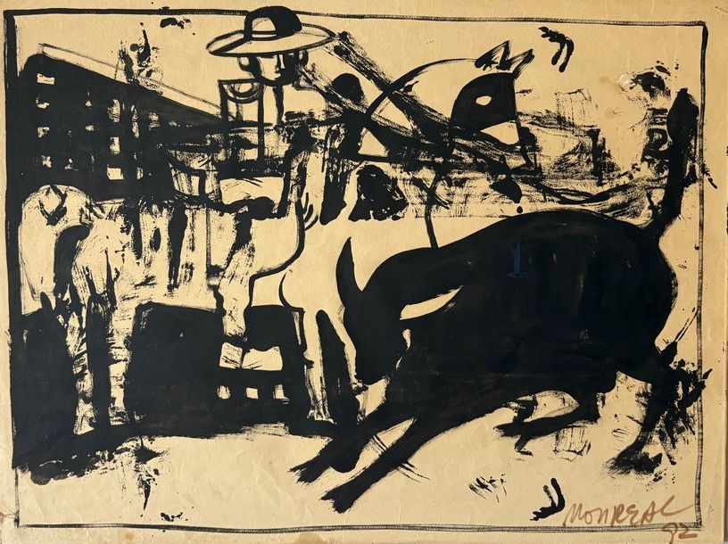 Artwork by Andrés Monreal, Andrès Monreal Ink on paper signed lower right, Made of Ink on paper