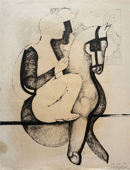 Andrès Monreal Ink on paper signed lower right by Andrés Monreal, 1972