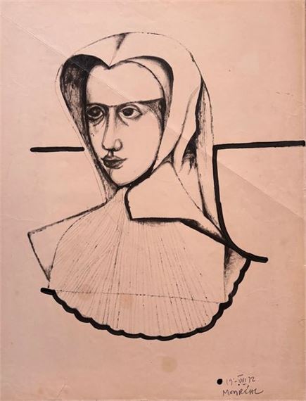 Andrès Monreal Ink on paper signed lower right by Andrés Monreal, 1972