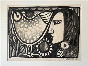 Andrès Monreal Gouache on paper signed lower right - Andrés Monreal