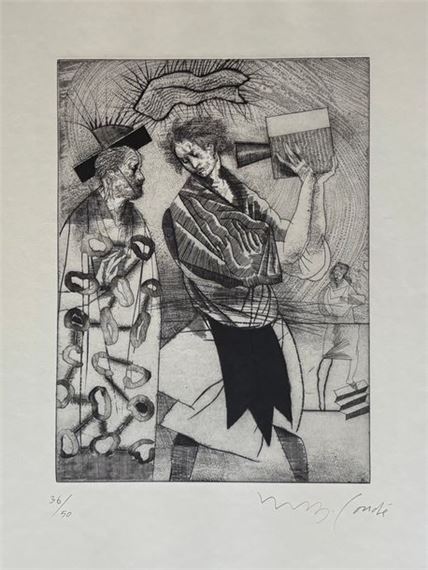 Miguel Condé Engraving signed lower right by Miguel Condé