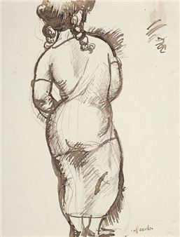 Catalan Woman from the Back - Manolo Hugué