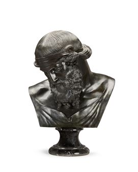 A late 19th century Neapolitan patinated bronze bust of Dionysus - Sabatino de Angelis