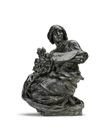 Edward Alfred Briscoe Drury RA (British, 1856-1944): A patinated bronze allegorical figure emblematic of the arts - Alfred Drury
