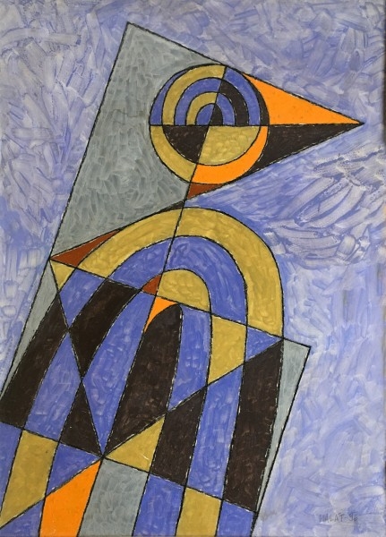 Artwork by Radim Malat, Ptačí dech, Made of acrylic on hardboard