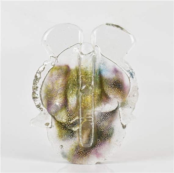 AMANDA BRISBANE; a contemporary art glass sculpture with internal bubble effect decoration - Amanda Brisbane