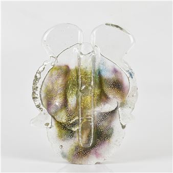 AMANDA BRISBANE; a contemporary art glass sculpture with internal bubble effect decoration - Amanda Brisbane
