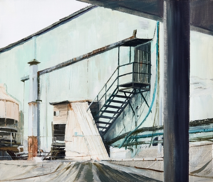 Artwork by Jung Jae Ho, Behind the theater, Made of oil on canvas