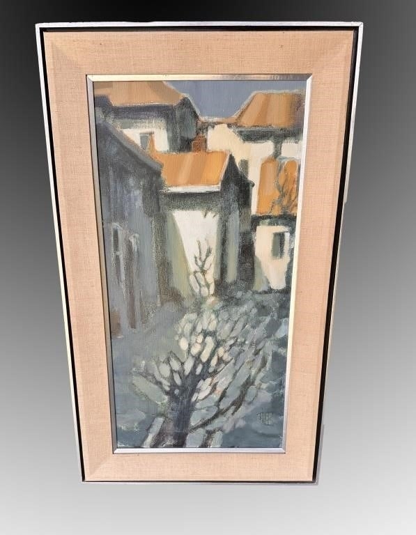 Sallie Ritter | SALLIE RITTER VILLAGE LANDSCAPE PAINTING (1375) | MutualArt