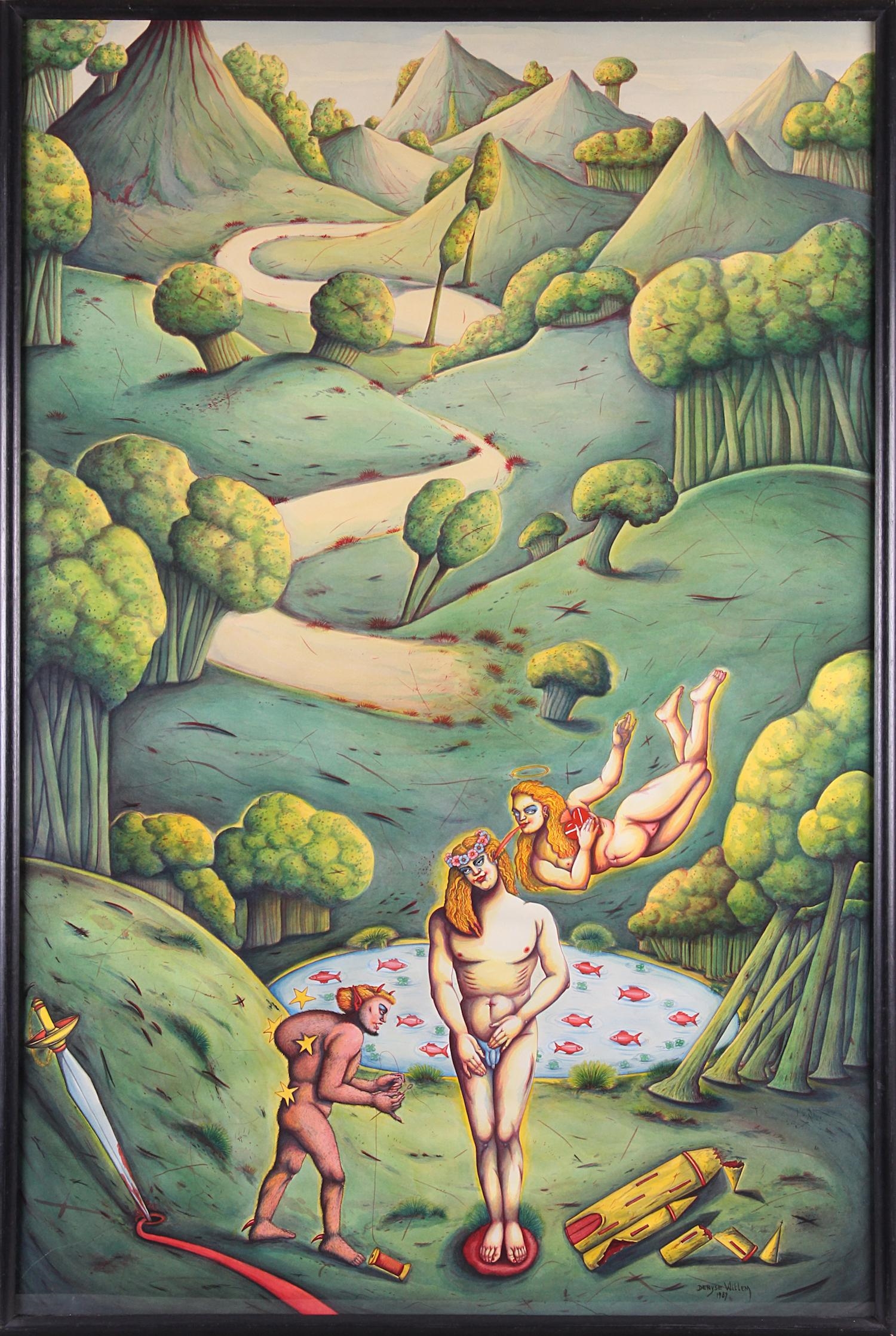 Artwork by Denyse Willem, L’homme fragile, Made of watercolor on paper