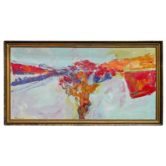 Features a dynamic central form radiating outward - Walter Hollis Stevens