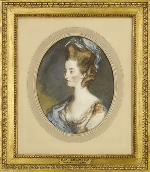 Artwork by Daniel Gardner, Portrait of a lady, Made of pencil, pastel and bodycolour on paper