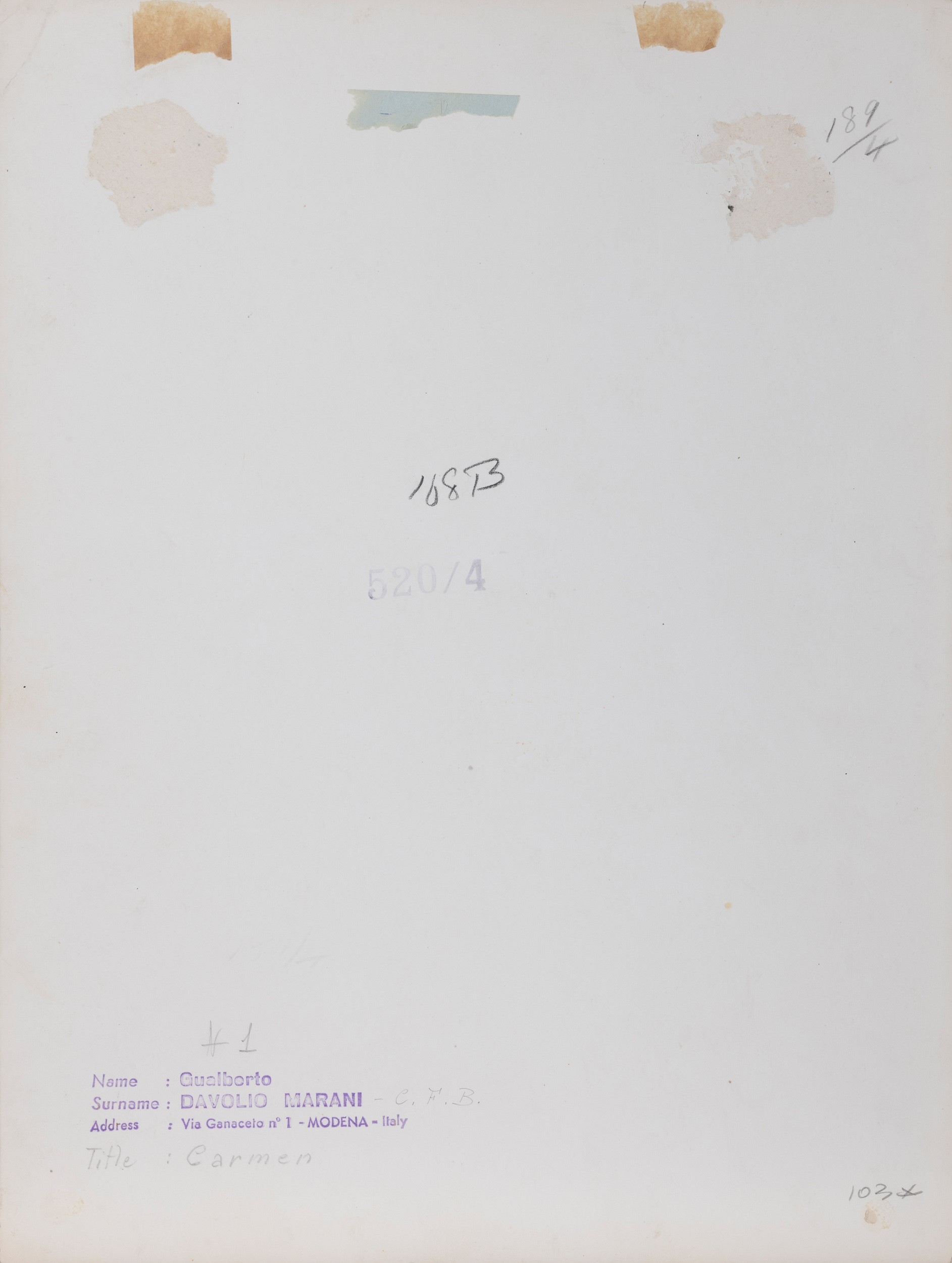 Artwork by Gualberto Davolio Marani, Carmen, Made of gelatin silver print
photograph