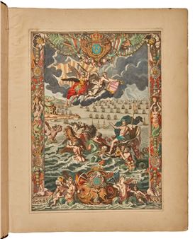 Neptune François..., Paris, 1693 [but Amsterdam, 1700], bound with Cartes Marines..., Amsterdam, 1693 [but 1694], 2 parts in one volume - Romeyn de Hooghe