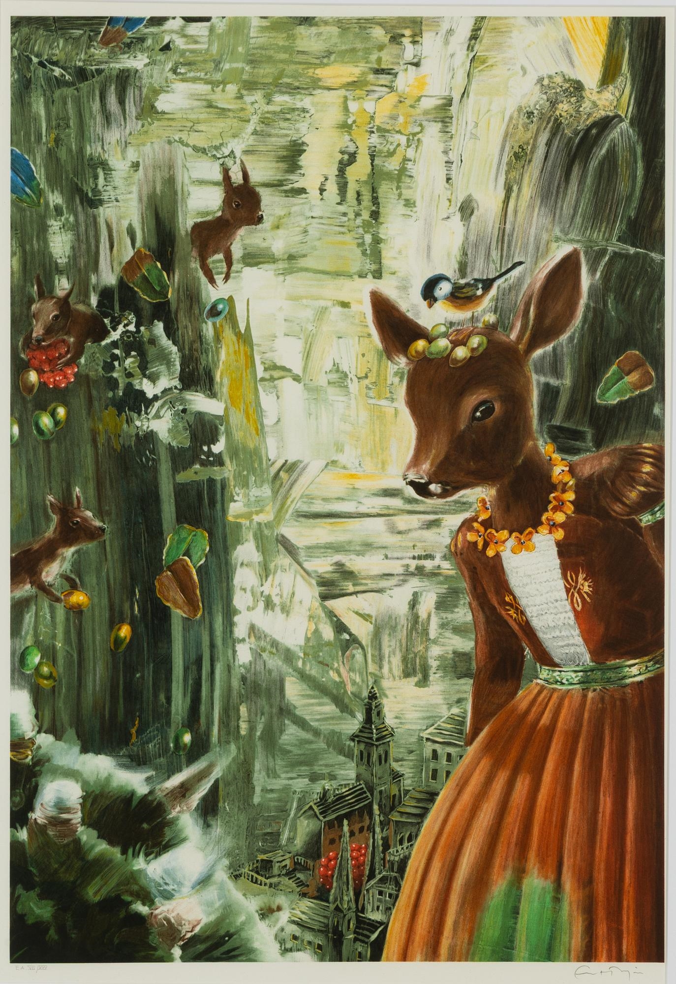 Artwork by Ernst Billgren, Äggvakt, Made of colour lithograph